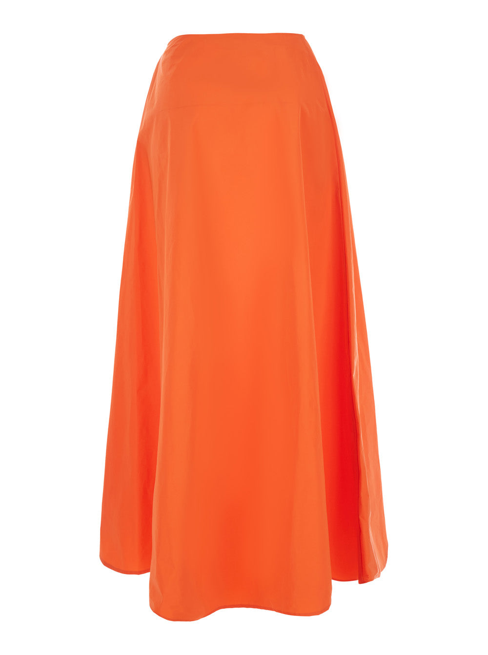 Tagliatore Women Orange Long Skirt With Hidden Side Zip Closure In Tech Fabric Women