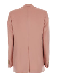 Tagliatore Women 'Jasmine' Pink Double-Breasted Jacket With Peak Revers In Cashmere For Women
