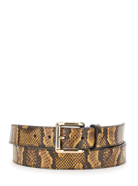 Amiri Men Brown Belt With All-Over Python Print In Leather For Men