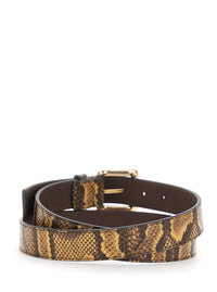 Amiri Men Brown Belt With All-Over Python Print In Leather For Men