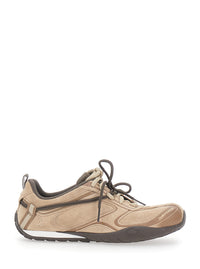 Balenciaga Women 'Radar' Beige Low Top Sneakers With Logo Patch On The Tongue In Leather Women
