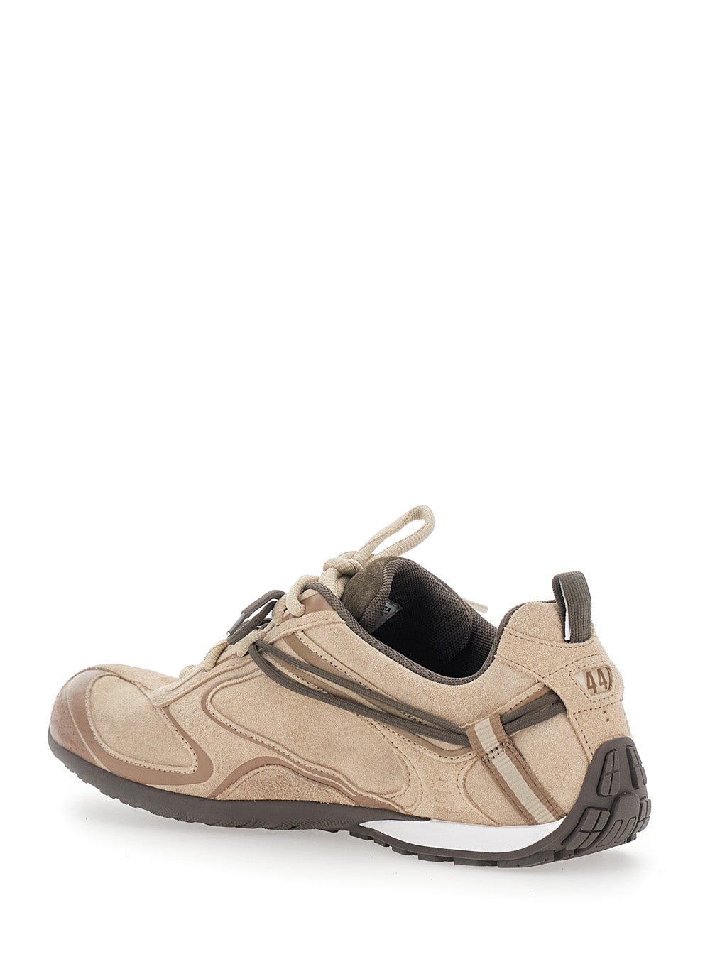 Balenciaga Men 'Radar' Beige Low Top Sneakers With Logo Patch On The Tongue In Leather For Men