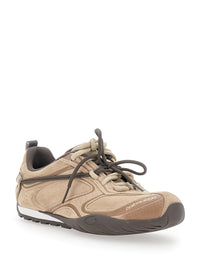 Balenciaga Women 'Radar' Beige Low Top Sneakers With Logo Patch On The Tongue In Leather Women