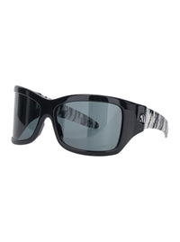 Bottega Veneta Women Black Sunglasses With Zebra Print In Plastic Women