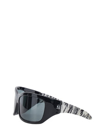 Bottega Veneta Women Black Sunglasses With Zebra Print In Plastic Women
