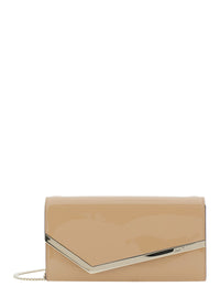 JIMMY CHOO Jimmy Choo Women Emmie Patch Light Gold Clutch With Leather Details And Studs Beige Woman