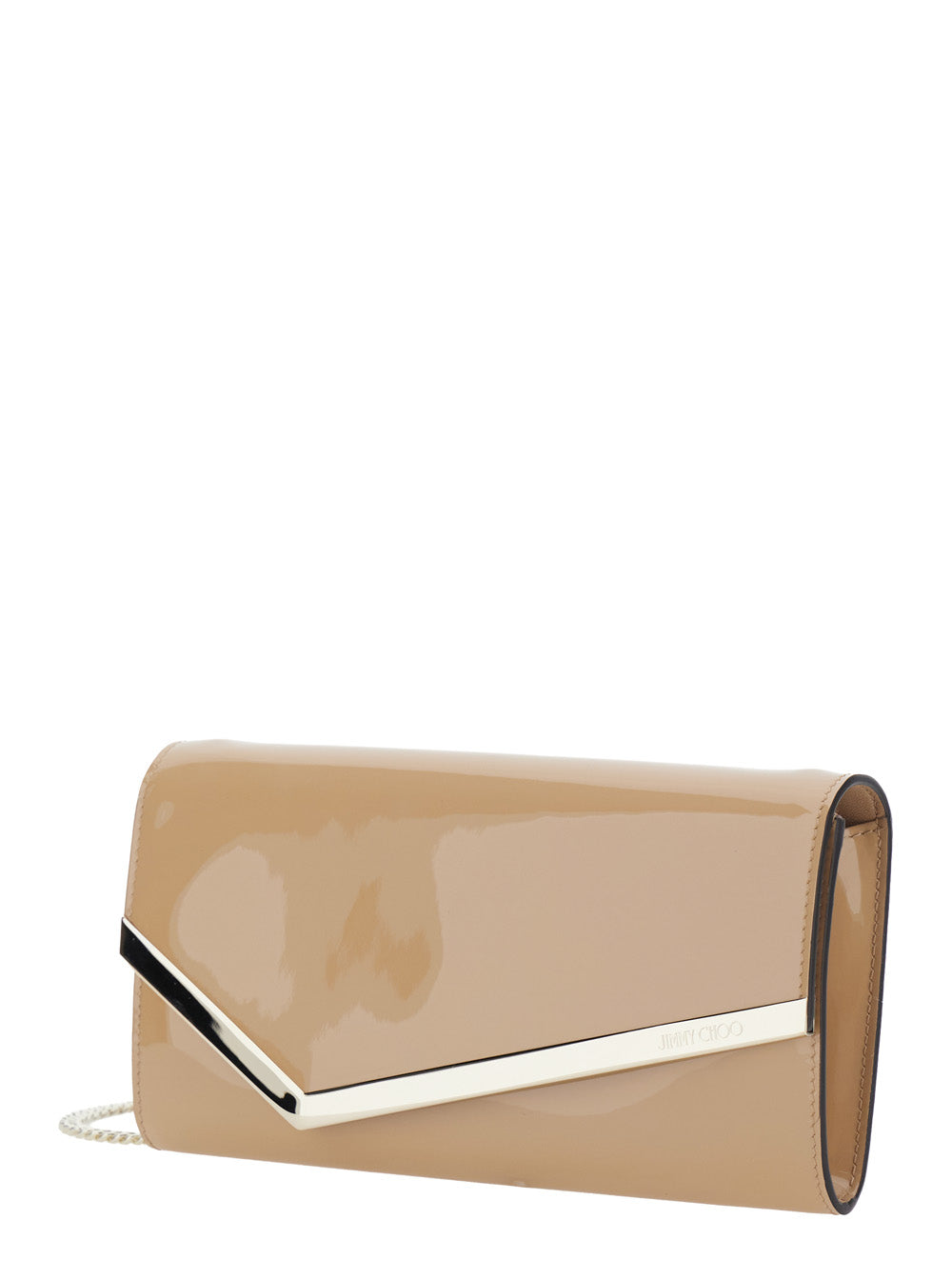 JIMMY CHOO Jimmy Choo Women Emmie Patch Light Gold Clutch With Leather Details And Studs Beige Woman