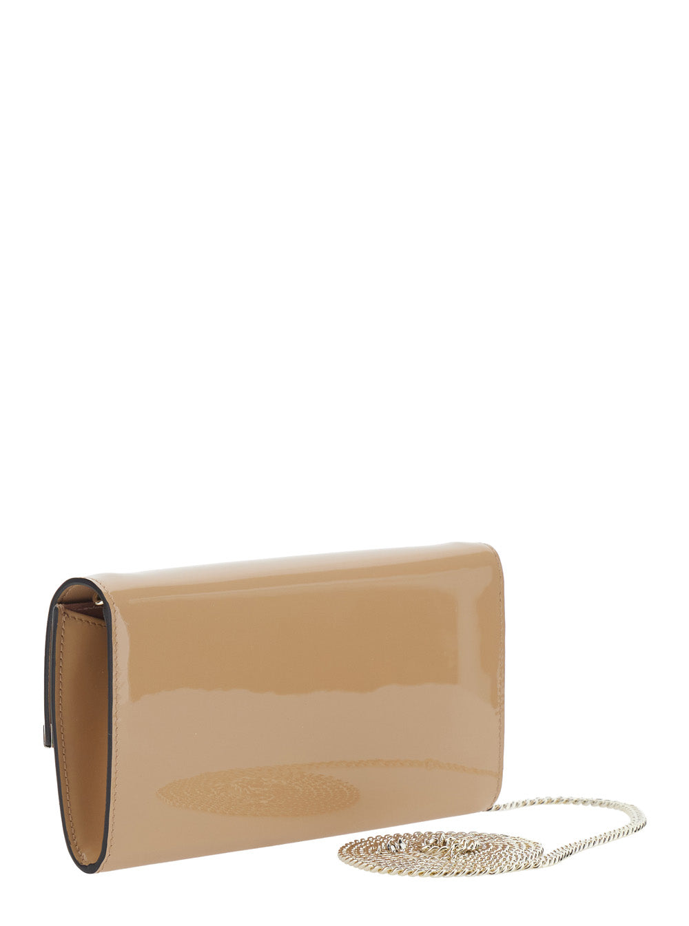 JIMMY CHOO Jimmy Choo Women Emmie Patch Light Gold Clutch With Leather Details And Studs Beige Woman