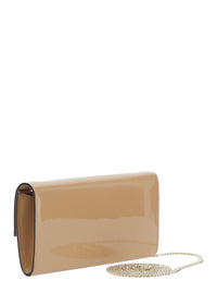 JIMMY CHOO Jimmy Choo Women Emmie Patch Light Gold Clutch With Leather Details And Studs Beige Woman