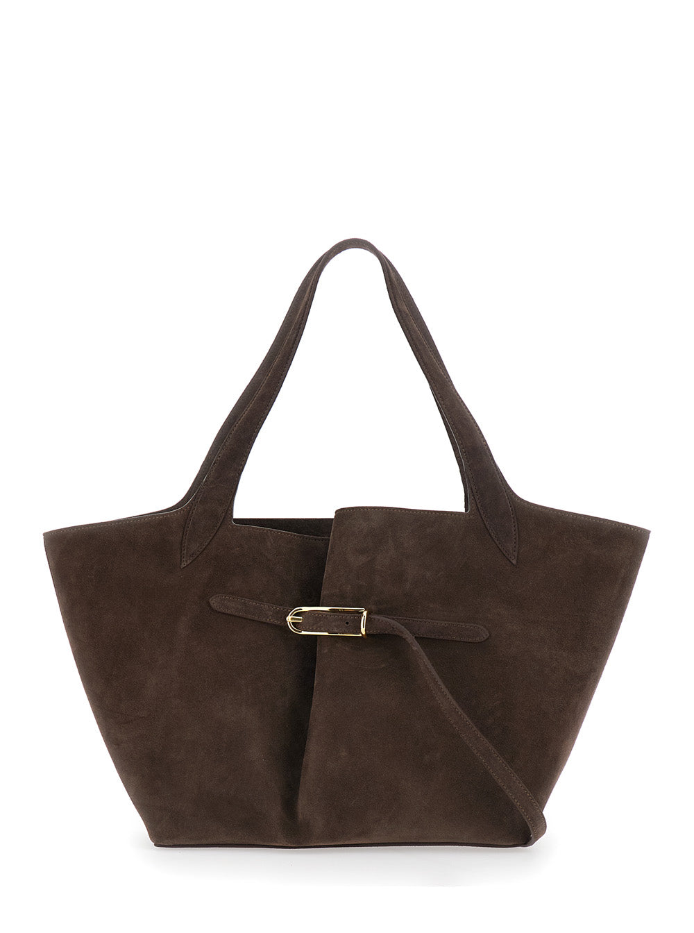 LIFFNER Liffner Women Belted Tote Bag With Elegant Leather Details In Brown Unisex