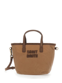 MC2 SAINT BARTH Mc2 Saint Barth Women City Bag Mini Wax Is A Handbag Made Of Tech Fabric, Beige Color And Unisex