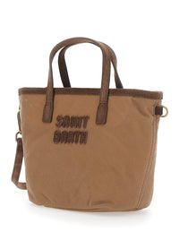 MC2 SAINT BARTH Mc2 Saint Barth Women City Bag Mini Wax Is A Handbag Made Of Tech Fabric, Beige Color And Unisex
