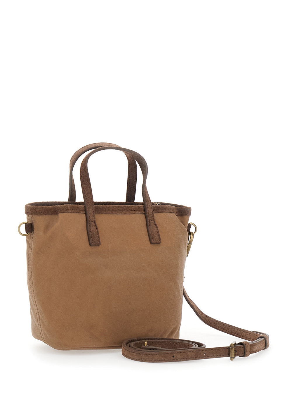 MC2 SAINT BARTH Mc2 Saint Barth Women City Bag Mini Wax Is A Handbag Made Of Tech Fabric, Beige Color And Unisex