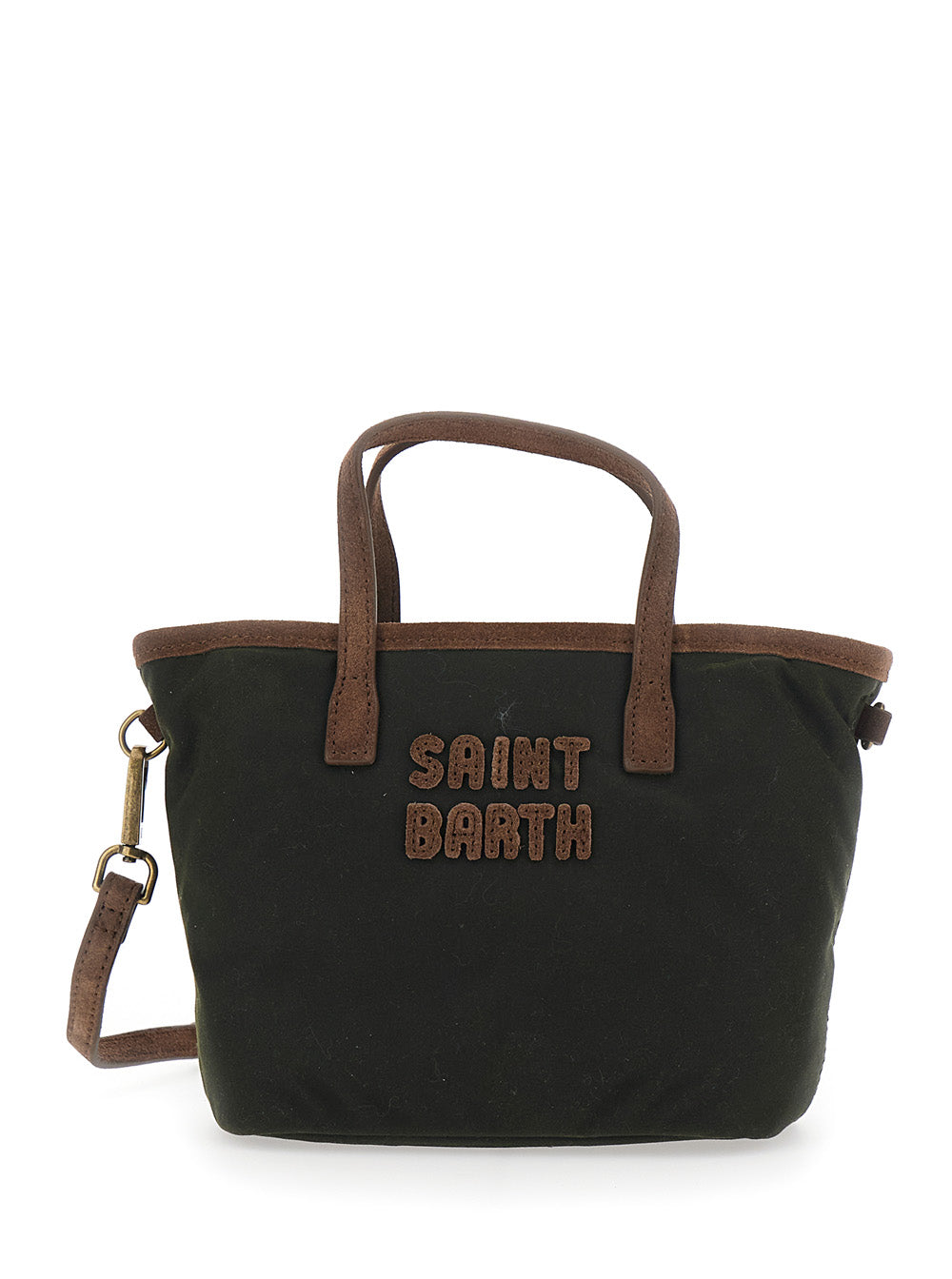 MC2 SAINT BARTH Mc2 Saint Barth Women City Bag Mini Wax Is A Unisex Green Tech Fabric Handbag