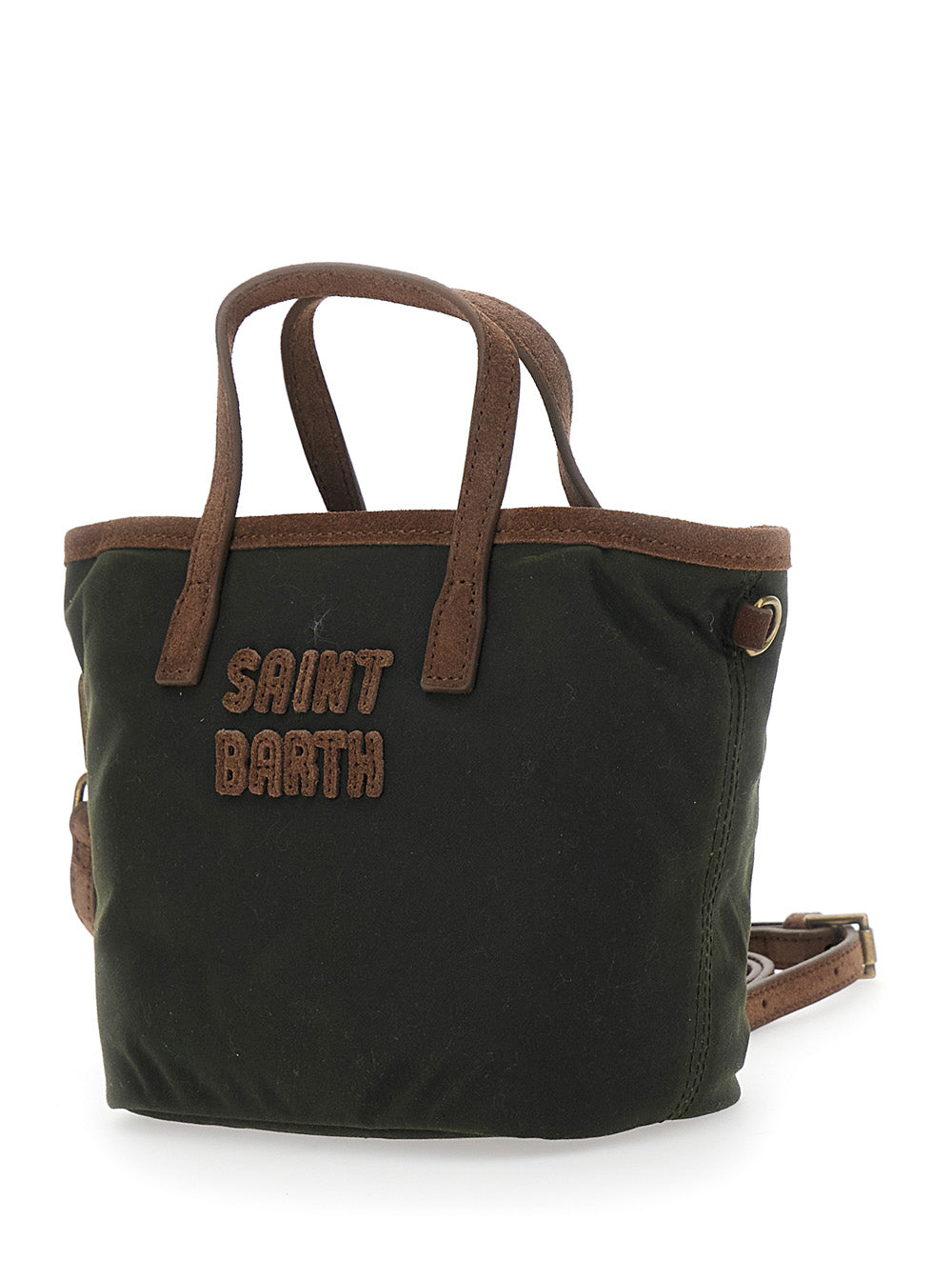 MC2 SAINT BARTH Mc2 Saint Barth Women City Bag Mini Wax Is A Unisex Green Tech Fabric Handbag
