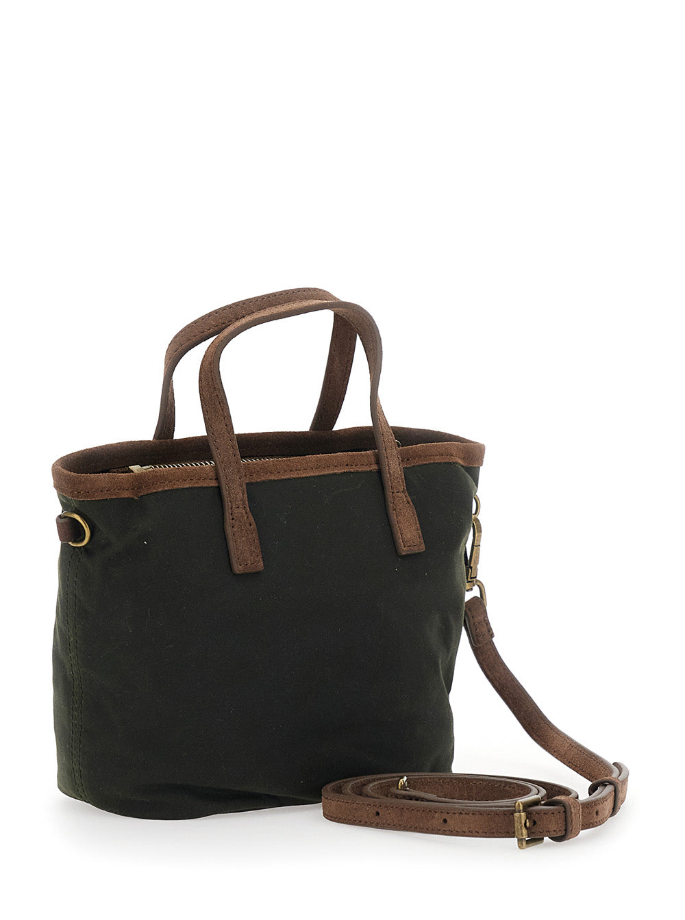 MC2 SAINT BARTH Mc2 Saint Barth Women City Bag Mini Wax Is A Unisex Green Tech Fabric Handbag