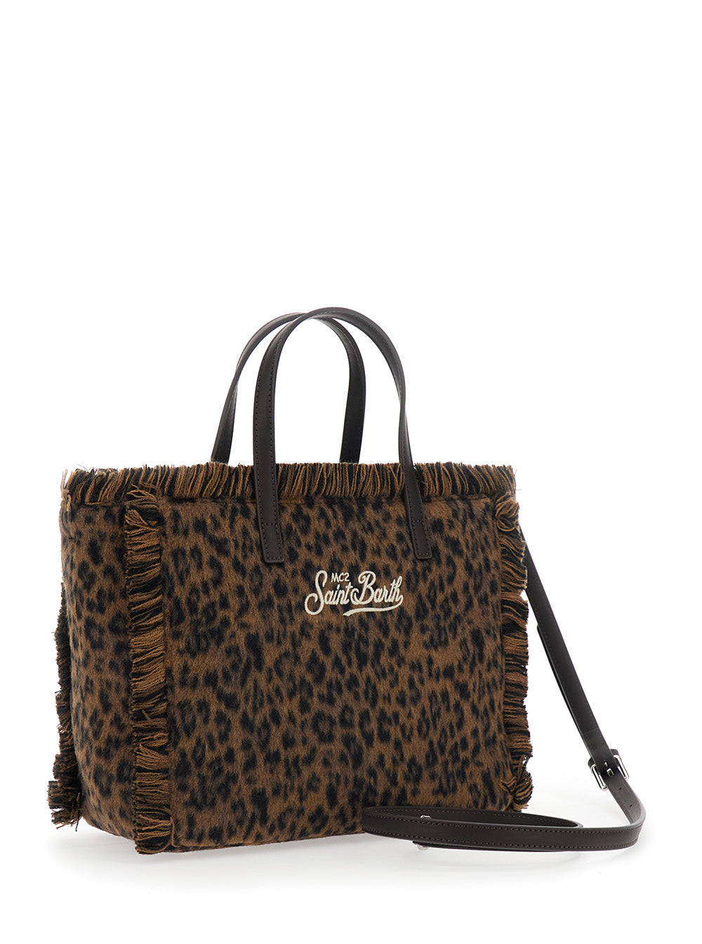MC2 SAINT BARTH Mc2 Saint Barth Women Shoulder Bag Colette Felt N With Patch And Logo In Tech Fabric, Brown, Unisex