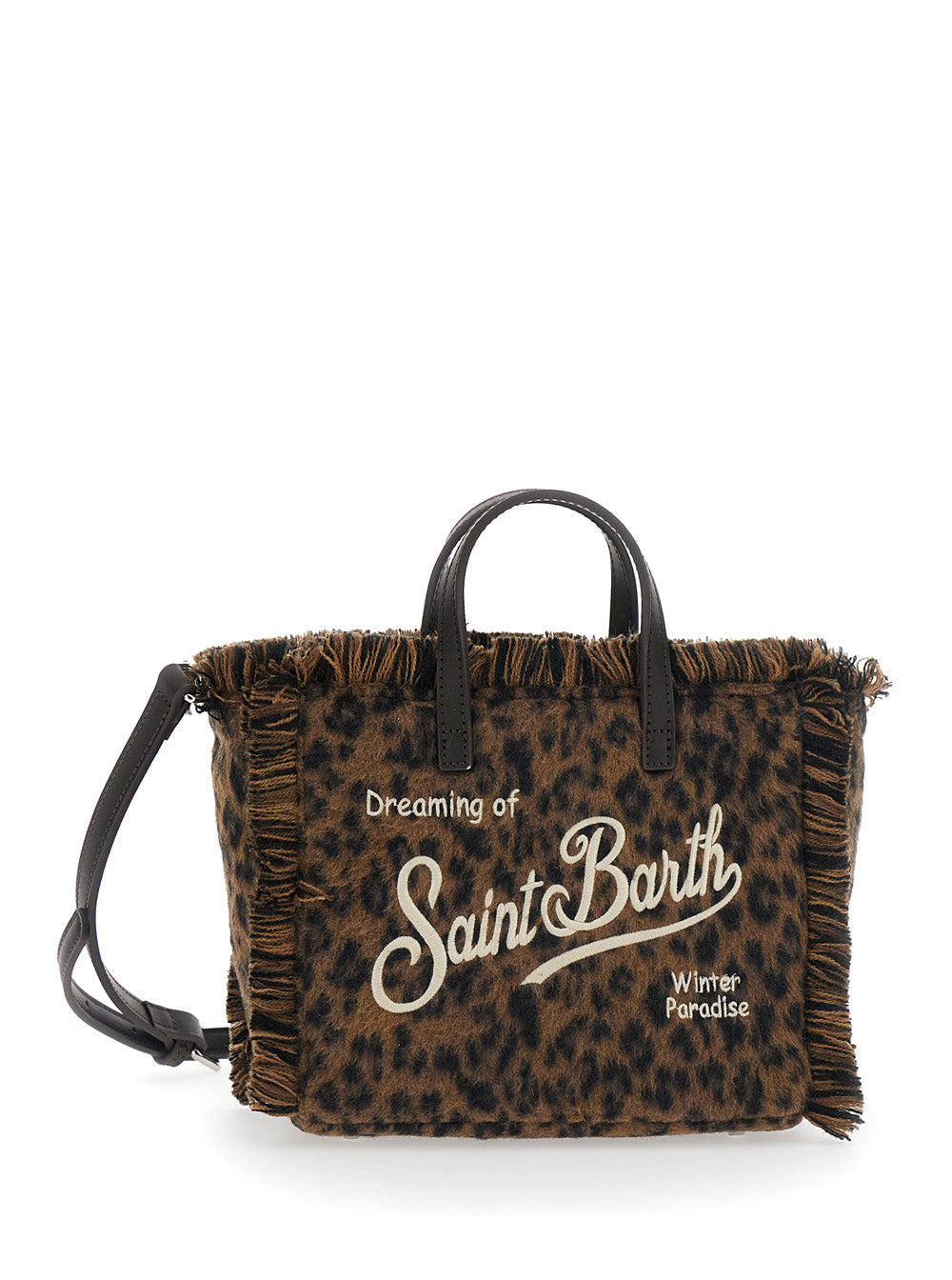 MC2 SAINT BARTH Mc2 Saint Barth Women Handbag With Felt And Leopard Details, Made Of Polyester, In Brown, Unisex.