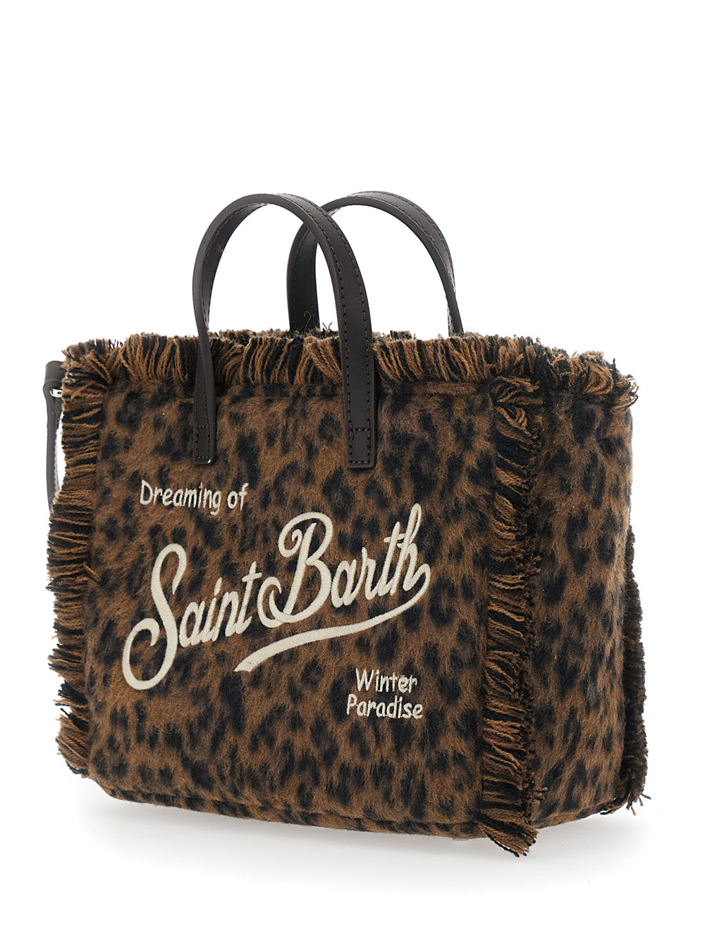 MC2 SAINT BARTH Mc2 Saint Barth Women Handbag With Felt And Leopard Details, Made Of Polyester, In Brown, Unisex.
