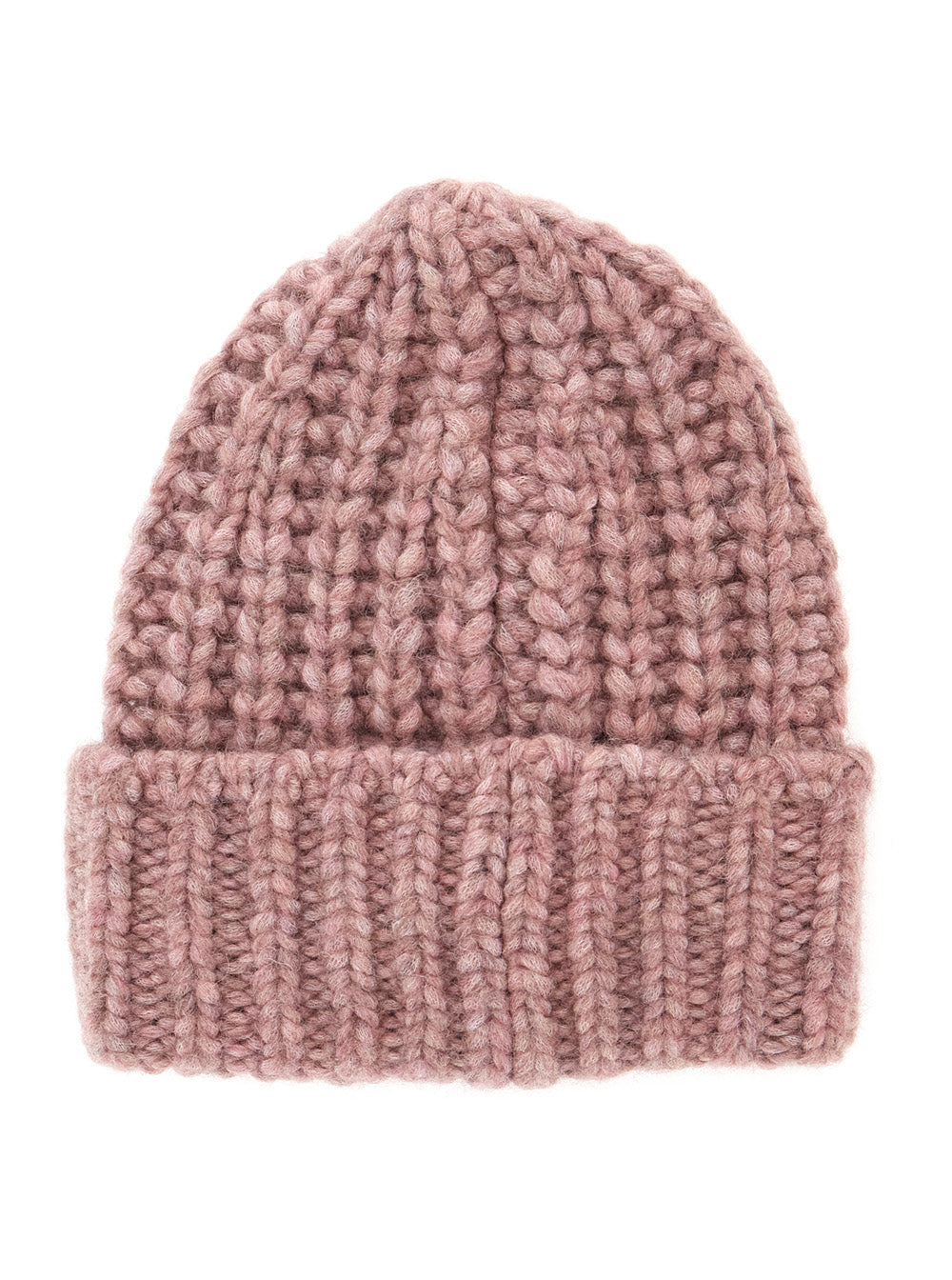 Moncler Grenoble Women Pink Beanie With Front Logo Patch On The Front And Knit Design In Wool Blend For Women