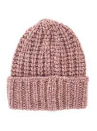 Moncler Grenoble Women Pink Beanie With Front Logo Patch On The Front And Knit Design In Wool Blend For Women