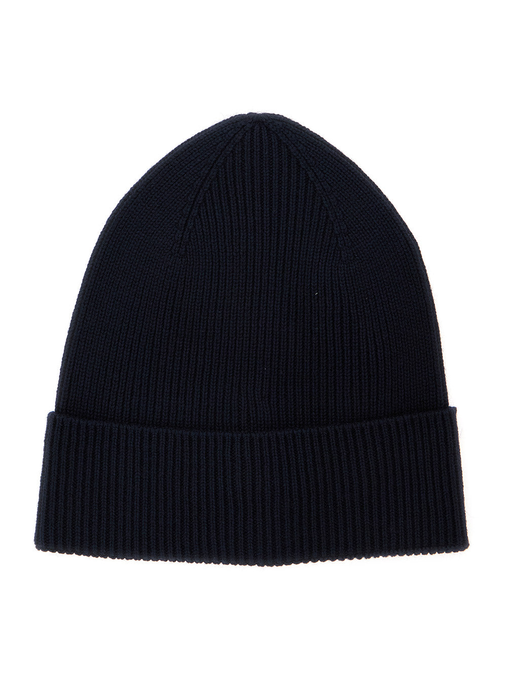Moncler Men Blue Beanie With Ribbed Trim And Logo Patch On The Front In Wool Blend For Men