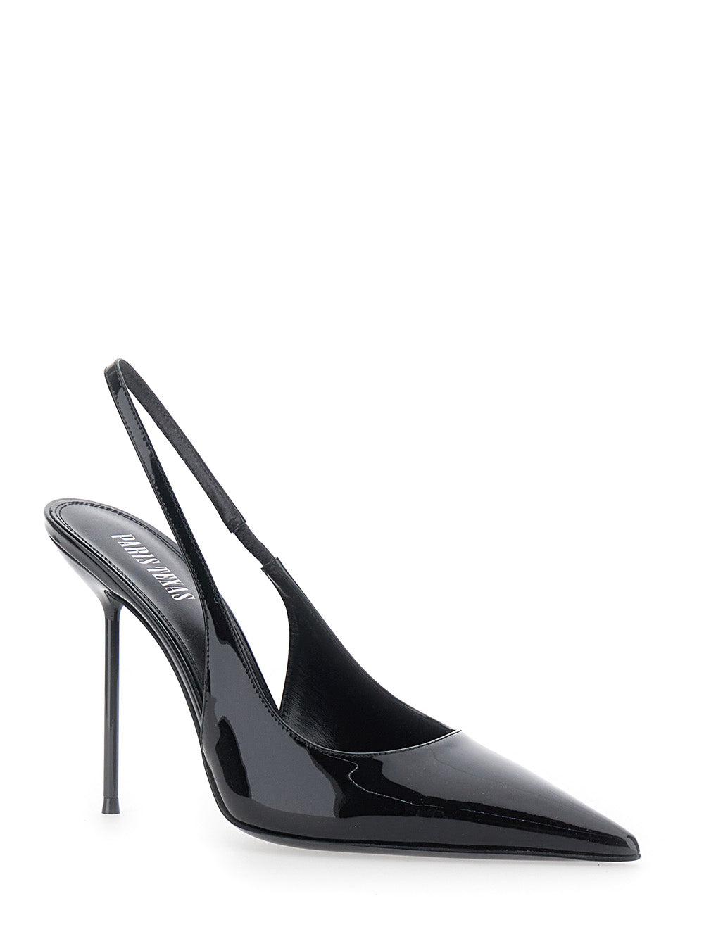 Paris Texas Women 'Lidia' Black Slingback Pumps With High Stiletto Heel And Elasticized Strap In Patent Leather For Women