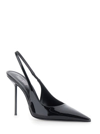 Paris Texas Women 'Lidia' Black Slingback Pumps With High Stiletto Heel And Elasticized Strap In Patent Leather For Women