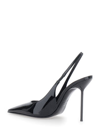 Paris Texas Women 'Lidia' Black Slingback Pumps With High Stiletto Heel And Elasticized Strap In Patent Leather For Women