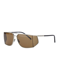 Saint Laurent Women Brown Aviator Sunglasses With Lenses In Metal For Women