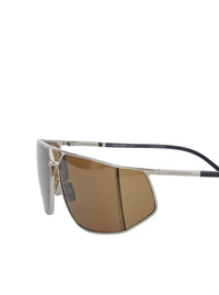 Saint Laurent Women Brown Aviator Sunglasses With Lenses In Metal For Women