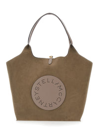 STELLA MCCARTNEY Stella Mccartney Women Logo Reversible Tote Bag Alter Mat And Alter Suede In Polyester Beige Unisex
