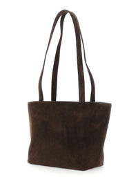 THE ROW The Row Women 'Parker' Brown Shopping Bag With Two Top Handles And A Rigid Base In Suede For Women