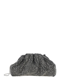 TWENTY FOURHAITCH Twenty Fourhaitch Women Mirach Soft Clutch In Velvet Embellished With Rhinestones And Featuring A Removable Black Strap For Women