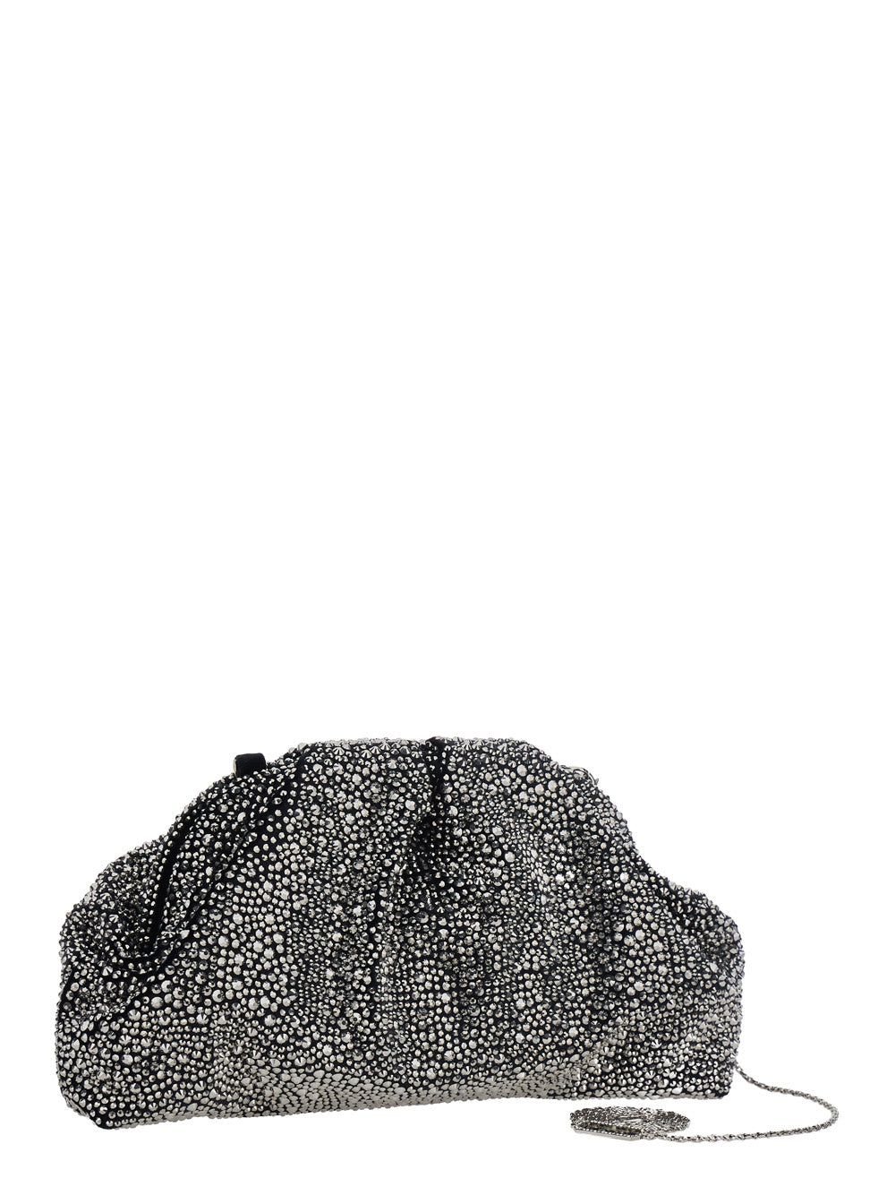 TWENTY FOURHAITCH Twenty Fourhaitch Women Mirach Soft Clutch In Velvet Embellished With Rhinestones And Featuring A Removable Black Strap For Women