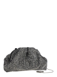 TWENTY FOURHAITCH Twenty Fourhaitch Women Mirach Soft Clutch In Velvet Embellished With Rhinestones And Featuring A Removable Black Strap For Women