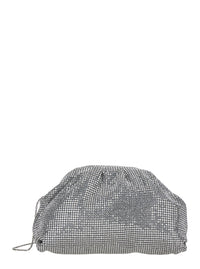 TWENTY FOURHAITCH Twenty Fourhaitch Women Petra Pouch Bag With Metal Closure And Removable Crystal Mesh Shoulder Strap For Women