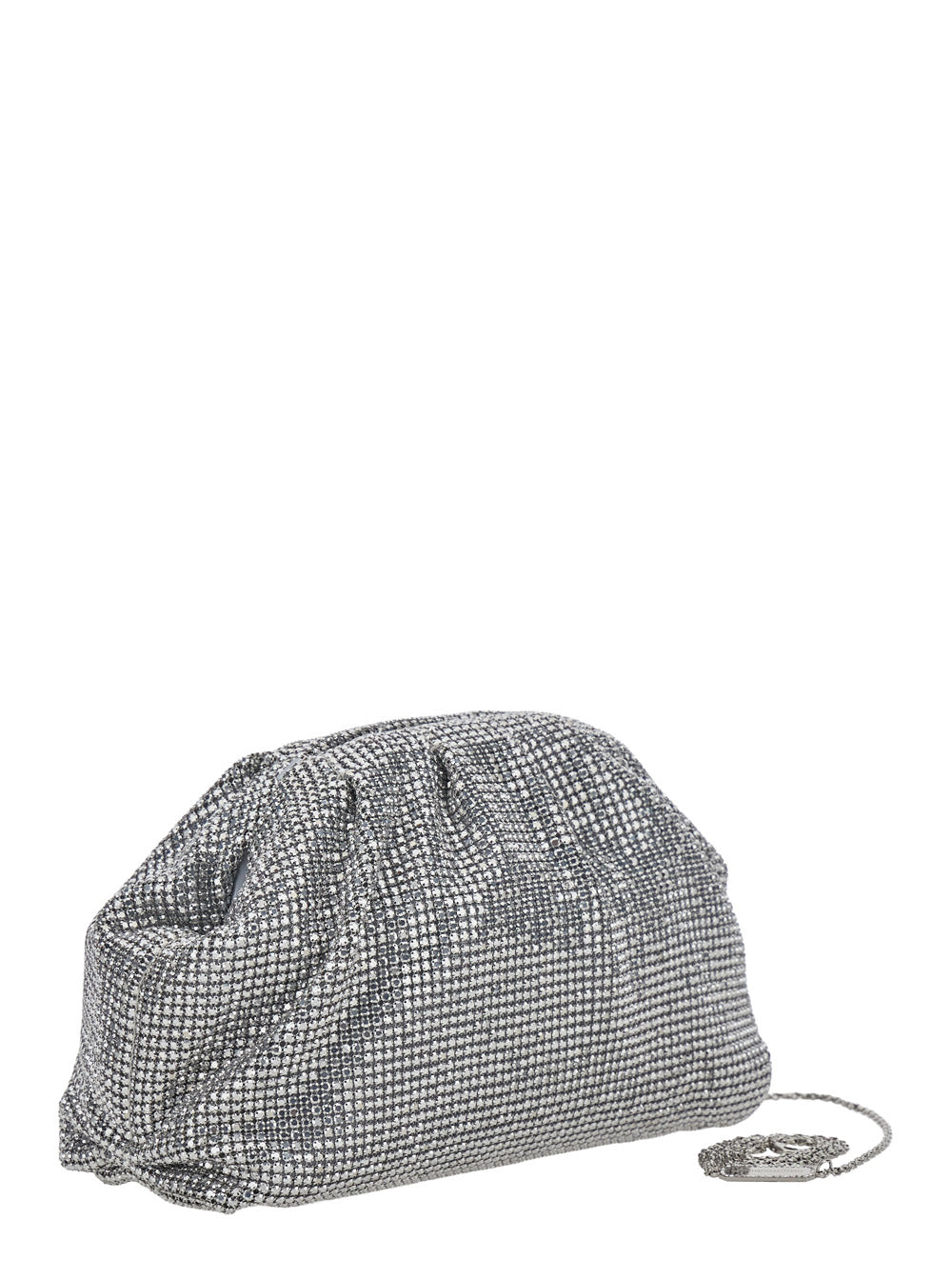 TWENTY FOURHAITCH Twenty Fourhaitch Women Petra Pouch Bag With Metal Closure And Removable Crystal Mesh Shoulder Strap For Women