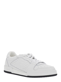 Fendi Men 'Match' White Sneaker With Patch Logo On The Tongue And Lateral Ff Logo In Suede For Men