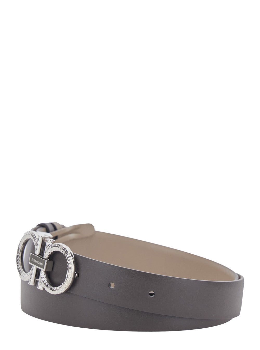 FERRAGAMO Ferragamo Women Brown Belt With Metal Gancini Buckle And Reversible Design In Leather Women