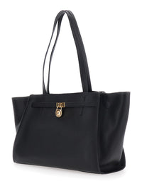 MICHAEL MICHAEL KORS Michael Michael Kors Women Hamilton Moderne Lg East West Fold Tote With Elegant Details In Leather And Metal, Tech Fabric, Black Color, Unisex