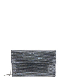 TWENTY FOURHAITCH Twenty Fourhaitch Women Clutch Entirely Covered In Stones And Rhinestones With Personalized Shoulder Strap And Metal Closure, Black, Woman