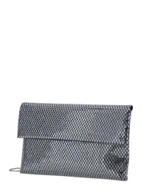 TWENTY FOURHAITCH Twenty Fourhaitch Women Clutch Entirely Covered In Stones And Rhinestones With Personalized Shoulder Strap And Metal Closure, Black, Woman