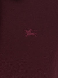 BURBERRY Burberry Women 'Iris' Bordeaux Dress With Classic Collar With Motif Check And Ekd Embroidery On The Front In Cotton For Women