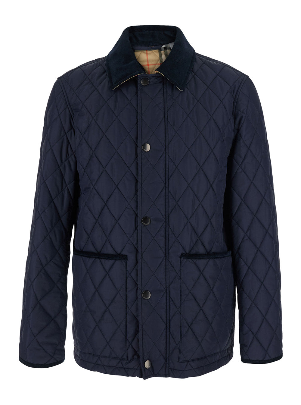 BURBERRY Burberry Men Blue Jacket With A Classic Collar And Two Front Pockets In Tech Fabric For Men