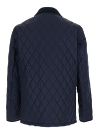 BURBERRY Burberry Men Blue Jacket With A Classic Collar And Two Front Pockets In Tech Fabric For Men