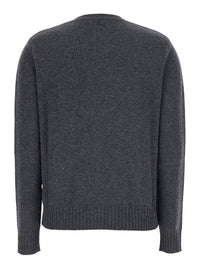 MAX MARA Max Mara Women Gray V-Neck Long Sleeve Wool Sweater For Women