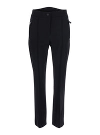 Moncler Grenoble Women Black Stretch Pants With Logo Patch On The Back In Tech Fabric Women