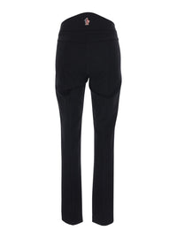Moncler Grenoble Women Black Stretch Pants With Logo Patch On The Back In Tech Fabric Women