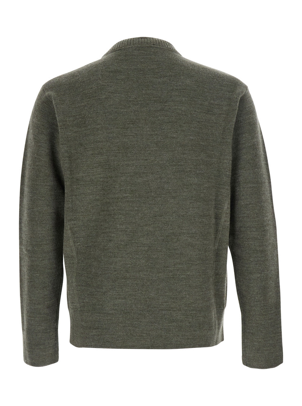 MONCLER GRENOBLE Moncler Grenoble Men Green Crewneck Sweater With Logo Patch On The Front In Wool Men